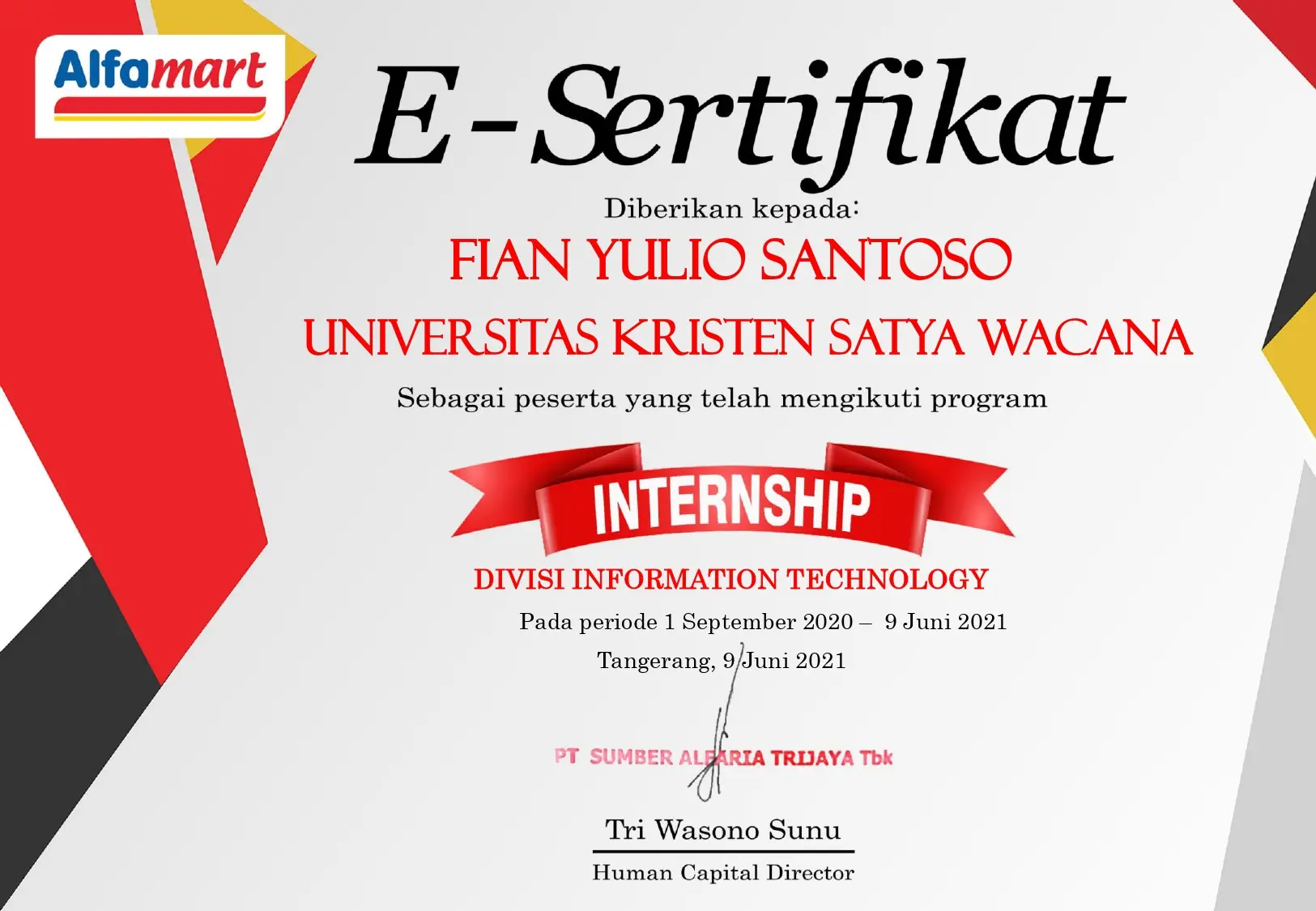 INTERNSHIP - ALFAMART